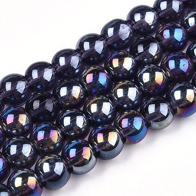 Electroplate Transparent Glass Beads Strands LS-GLAA-T032-T8mm-AB03-1