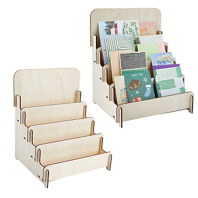 Wood Place Card Display Stands AJEW-FH0009-10-1