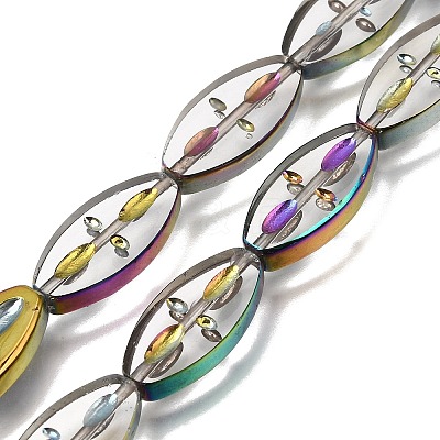 Electroplated Transparent Glass Beads Strands GL-CBA98F0-08D-1