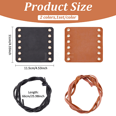 2 Sets 2 Colors Imitation Leather Motorbike Handle Ccover AJEW-AN0007-41-1