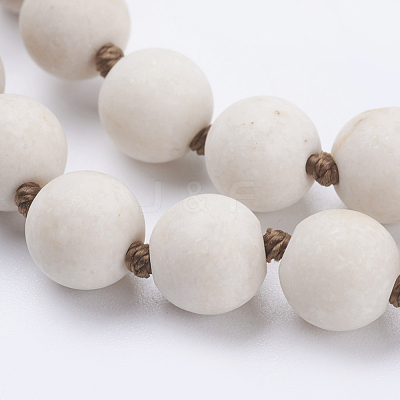 Natural Fossil Beaded Necklaces NJEW-P202-36-B09-1