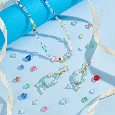 4 Strands 4 Styles Transparent Glass Beads Strand GLAA-PH0003-35-1