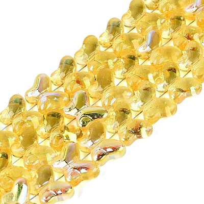 Baking Paint Electroplate Transparent Glass Beads Strands EGLA-Q136-03A-03-1