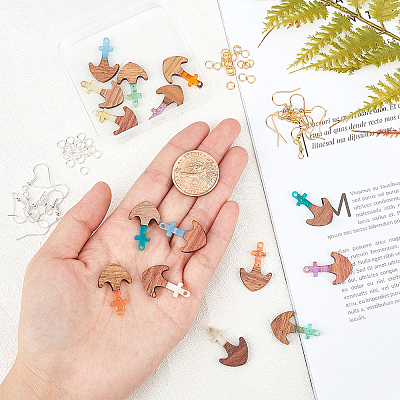 DIY Wooden Dangle Earring Making Kits DIY-OC0006-43-1