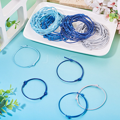 60Pcs 4 Colors Korean Waxed Polyester Cord Bracelet Making AJEW-CW0001-07-1