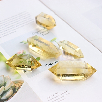 Double Tower Natural Citrine Healing Stone Wands PW-WG12520-03-1