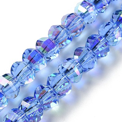 Transparent Electroplate Glass Beads Strands GLAA-Q099-C01-11-1