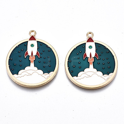 Eco-Friendly Alloy Enamel Pendants X-ENAM-Q437-016-NR-1