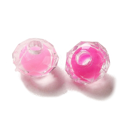 Transparent Frosted Acrylic Bead in Bead OACR-H039-07-1
