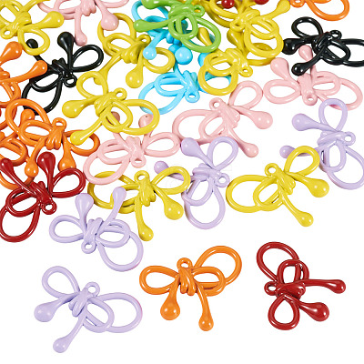30Pcs Spray Paint Alloy Pendants FIND-TA0006-82-1