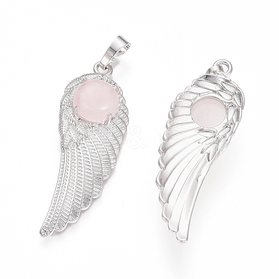 Natural Rose Quartz Pendants G-L512-P12-1