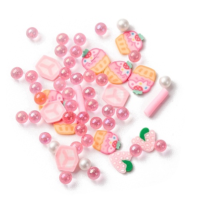 Handmade Polymer Clay Cabochons and Plastic Beads for DIY Jewelry Making Findings CLAY-B007-04D-1