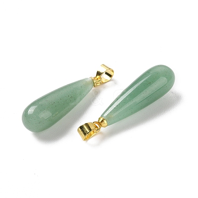 Natural Green AventurineTeardrop Pendants X-G-Q005-03G-06-1