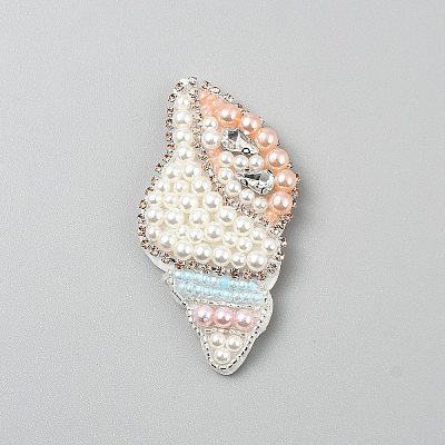 Embroidery Cloth Rhinestone Sew On Patches DIY-WH0671-048B-1