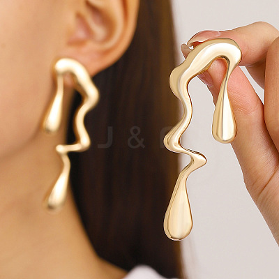 Irregular Teardrop Alloy Stud Earrings WH-WG48A63-02-1