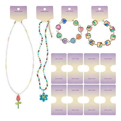 50Pcs Folding Paper Jewelry Display Cards ODIS-TA0001-07B-1