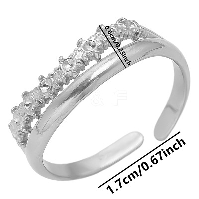 304 Stainless Steel Cuff Adjustable Couple Rings RC0527-1-1