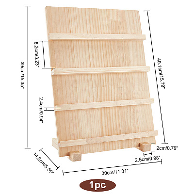 4-Tier Natural Pine Wooden Earring Display Stands EDIS-WH0022-01-1