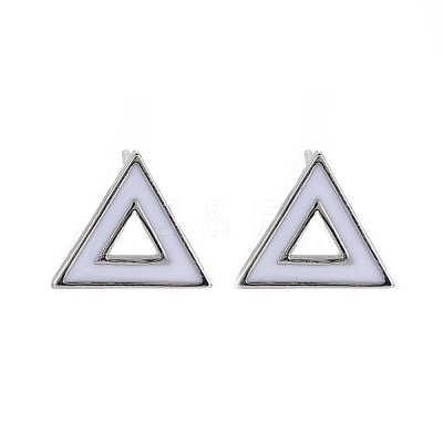 Brass with Enamel Stud Earring Findings KK-S356-673P-NF-1