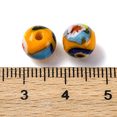 Handmade Millefiori Lampwork Beads LAMP-R003-02A-09-1