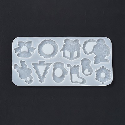 Christmas Theme DIY Tree/Santa Claus/Snowman Quicksand Silicone Molds DIY-E065-03-1