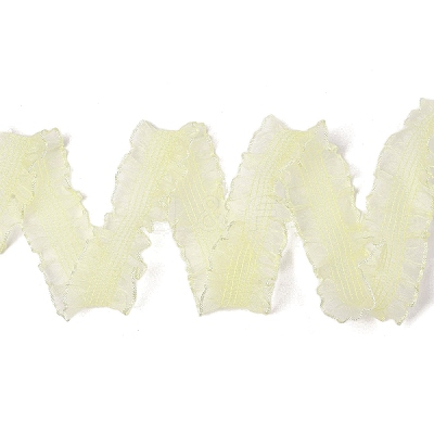 20 Yards Polyester Pleated Elastic Lace Trim SRIB-M015-01I-1