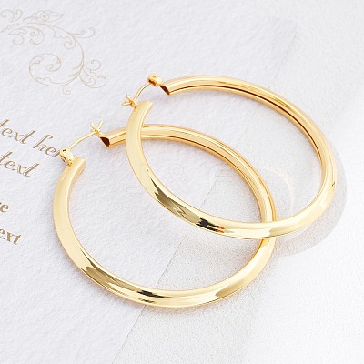 Brass Big Hoop Earrings for Women KK-CBA4112-06G-1