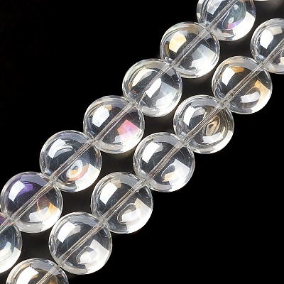 Transparent Electroplate Glass Bead Strands EGLA-P049-01A-AB01-1