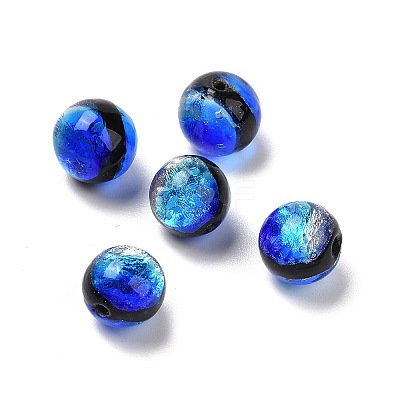 Handmade Silver Foil Glass Beads LAMP-A001-G04-10mm-1