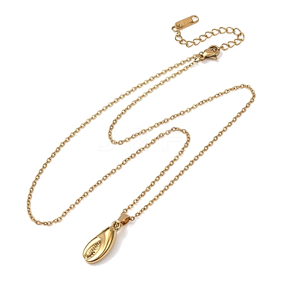 304 Stainless Steel Pendant Cable Chain Necklaces for Men Women NJEW-K308-03A-G-1