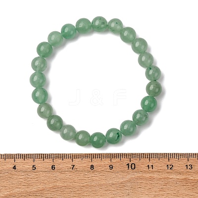 Dyed Natural Green Aventurine Beads Stretch Bracelets X-BJEW-Q305-1