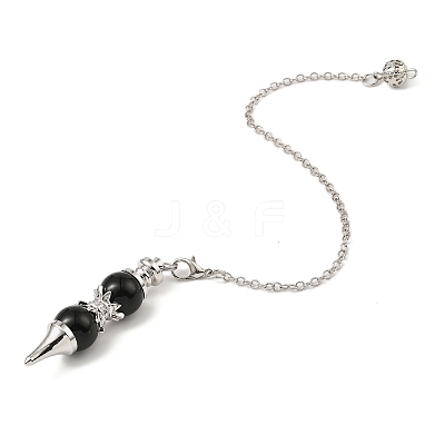 Natural Black Onyx Pointed Dowsing Pendulums G-K338-29P-07-1