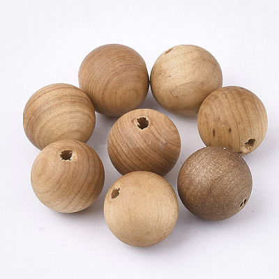 Natural Wood Beads WOOD-S053-37-1