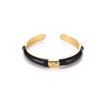 Brass Enamel Cuff Rings RJEW-T016-24B-NF-1