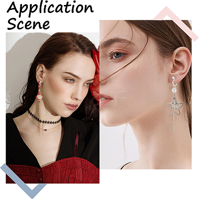 200Pcs 4 Style Plastic Clip-on Earring Findings KY-SC0002-02-1