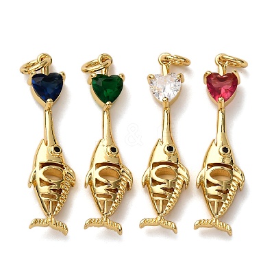 Brass Pave Cubic Zirconia Pendants KK-A271-05G-1