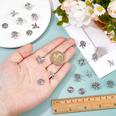 16Pcs Airplane Brooches JEWB-FH0002-34-1