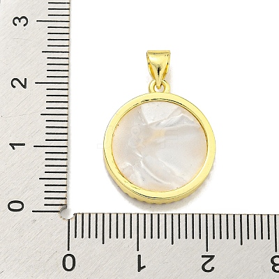 Brass Micro Pave Clear Cubic Zirconia Pendants KK-K354-04G-02-1