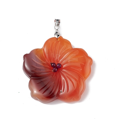Natural Red Agate Big Pendants G-B040-01P-09-1