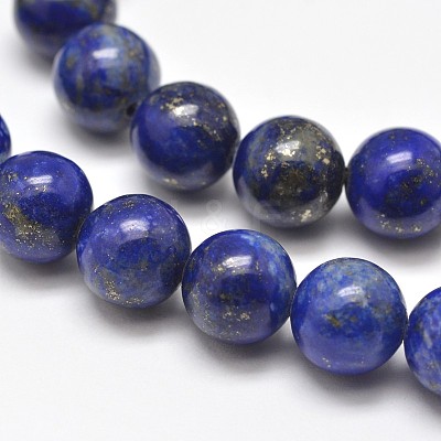 Natural Lapis Lazuli Round Bead Strands G-E262-01-12mm-1
