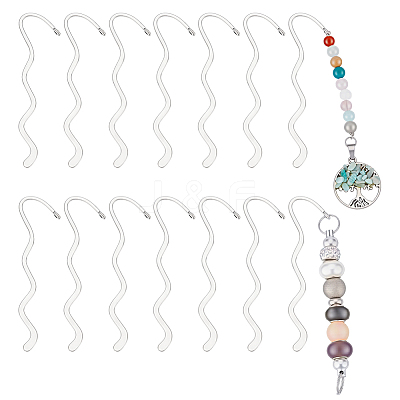 30Pcs Zinc Alloy Wavy Bookmarks FIND-UN0010-29-1