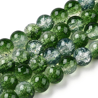 Transparent Crackle Baking Paint Glass Beads Strands X-DGLA-T003-01C-04-1