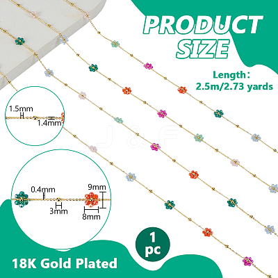 2.5M Brass Flower Link Chains CHC-PH0001-28-1