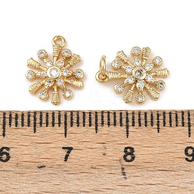 Christmas Brass Micro Pave Cubic Zirconia Charms KK-L255-18G-05-1