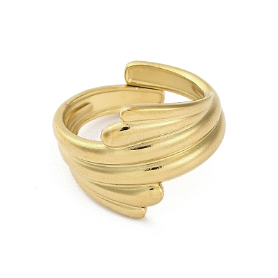 304 Stainless Steel Open Cuff Rings for Women LS-RJEW-K258-10G-1