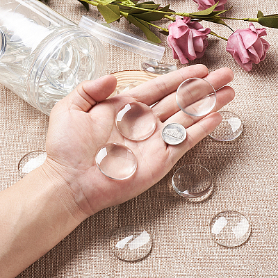 Transparent Glass Cabochons GGLA-CD0001-05-1