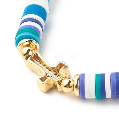 Polymer Clay Heishi Beads Stretch Bracelet for Women BJEW-JB07207-01-1