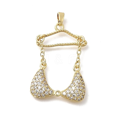 Brass Micro Pave Cubic Zirconia Charms KK-P336-03B-G-1