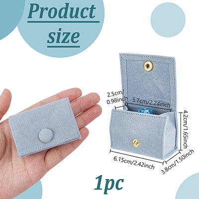 Bag Shaped Velveteen Ring Storage Boxes with Snap Button TP-WH0015-13C-1