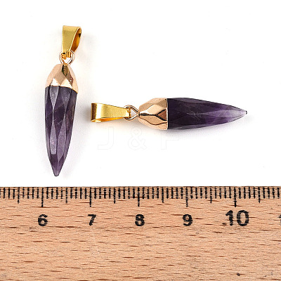 Natural Amethyst Pendants G-N345-01F-1